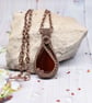 Wire Woven Carnelian and Copper Pendant - Image 2