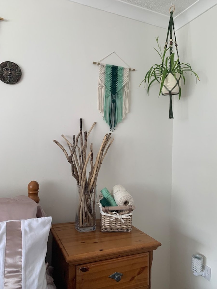 Macrame Wall Hanging in three colours, Boho Art, Tapestry, Gift