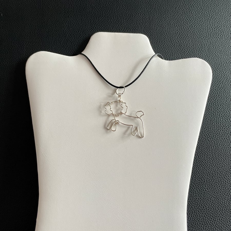 Wire Wrapped Poodle or Bichon Dog Pendant