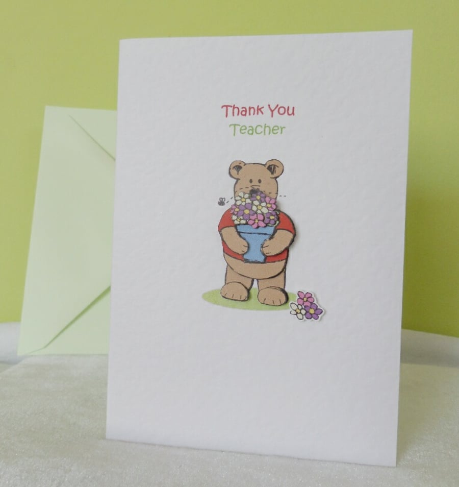Thank You Teacher -  Flowerpot Bear