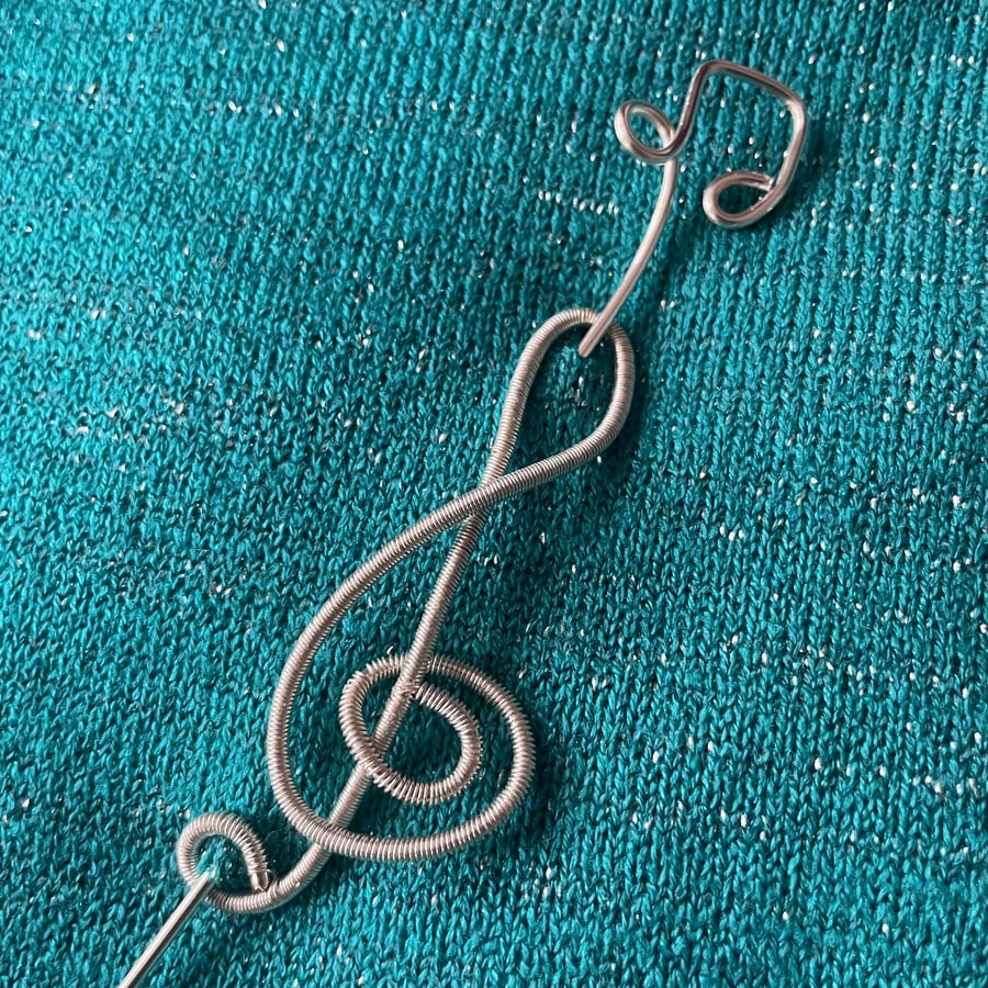 Musical Note Shawl Pin - Brooch