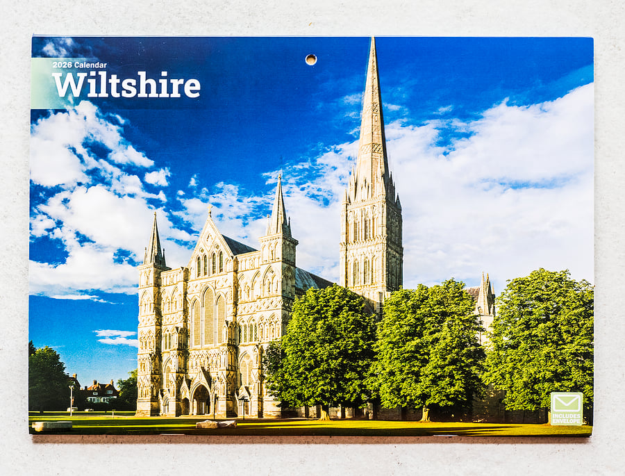 2026 A4 Wall Calendar Wiltshire countryside landscapes scenes UK views scenery 