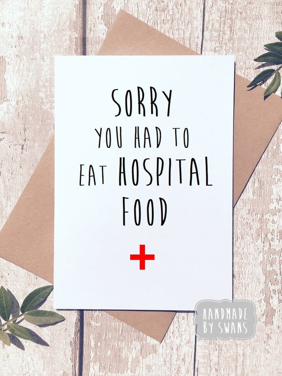 Get well soon card, funny get well card, funny greeting card, card for him, card