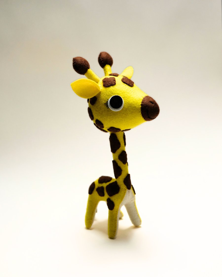 Gentle Giraffe - Wool Felt Sculpture