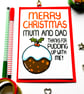 Funny Christmas Card For Mum, Mum Xmas Pudding Joke Card From Daughter, Son - Image 9