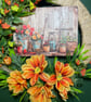 Handmade Summer Garden Wreath Front Door UK - Orange Dahlia Rope Wreath - Image 7