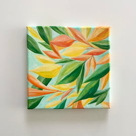 Original acrylic abstract leaves painting