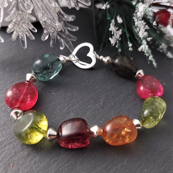 Crackle Quartz Bracelet - Rainbow Bracelet - 