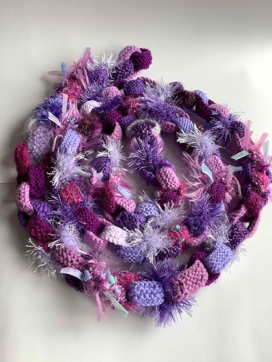 Handmade Purple Knitted chain