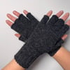 RESERVED Fingerless gloves alpaca grey