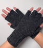 Fingerless gloves alpaca grey - Image 1