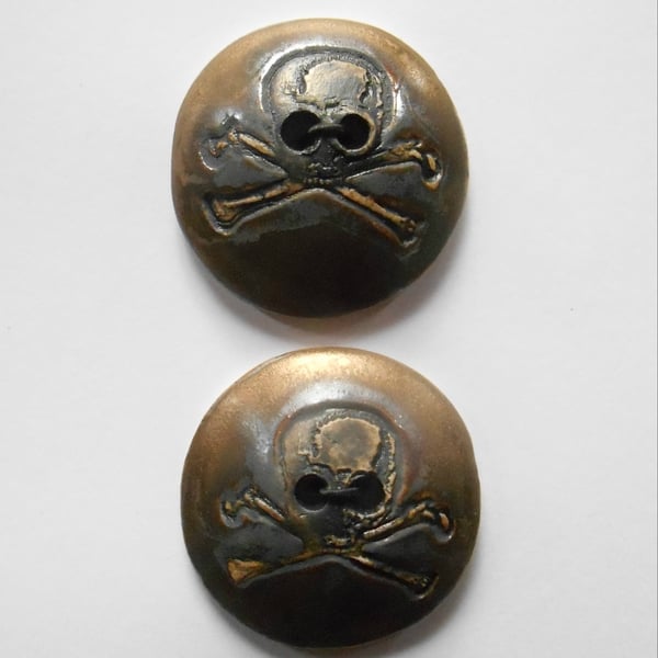 Buttons Skull Ceramic stoneware.