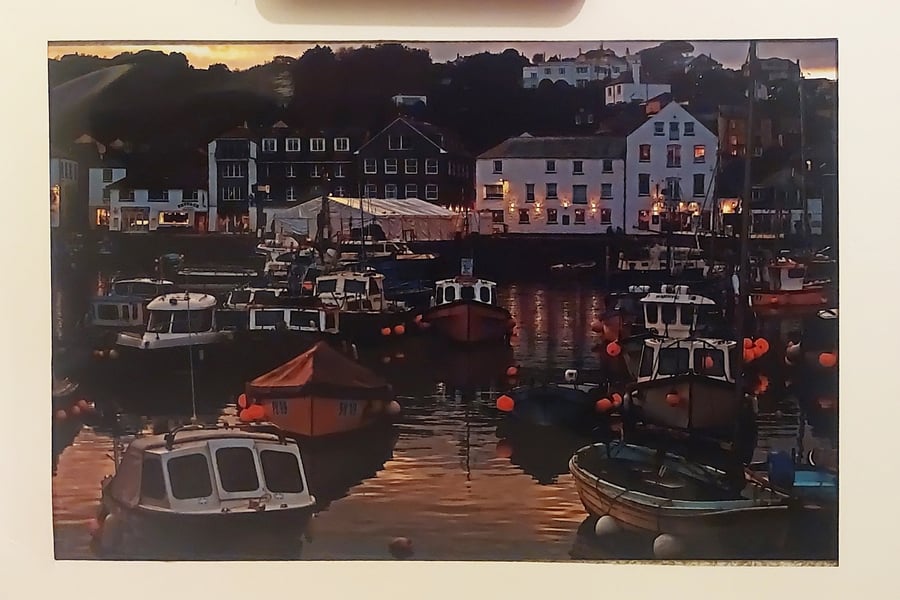 Perfectly Imperfect – Mevagissey 12x8 Wall Art Print - The harbour at Night