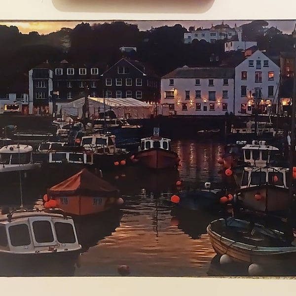 Perfectly Imperfect – Mevagissey 12x8 Wall Art Print - The harbour at Night