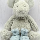 Hand Knitted Baby Booties Newborn Baby -  Pastel Blue