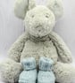 Hand Knitted Baby Booties Newborn Baby -  Pastel Blue - Image 1