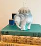 Elephant egg cup pincushion - embroidered linen with a little bee - Image 10