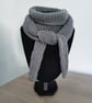 Soft Hand-knitted Grey Scarf 