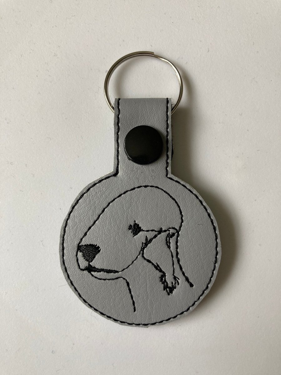864. Bedlington Terrier keyring.