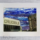 Mixed Media Acrylic with Photograph Combination - Crucible and Lyceum Sheffield