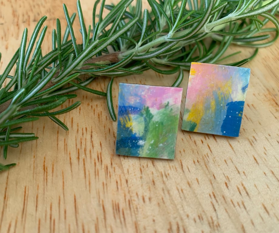 Summer Garden, Sterling silver earrings.