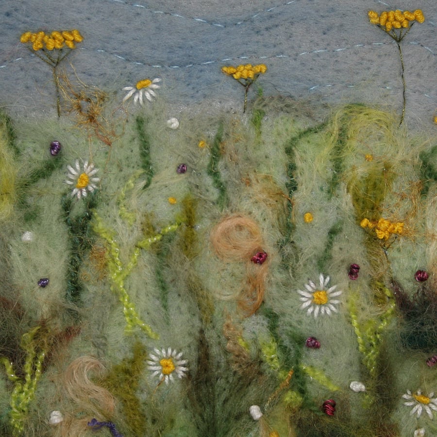 Meadow Hanging - embroidered and felted