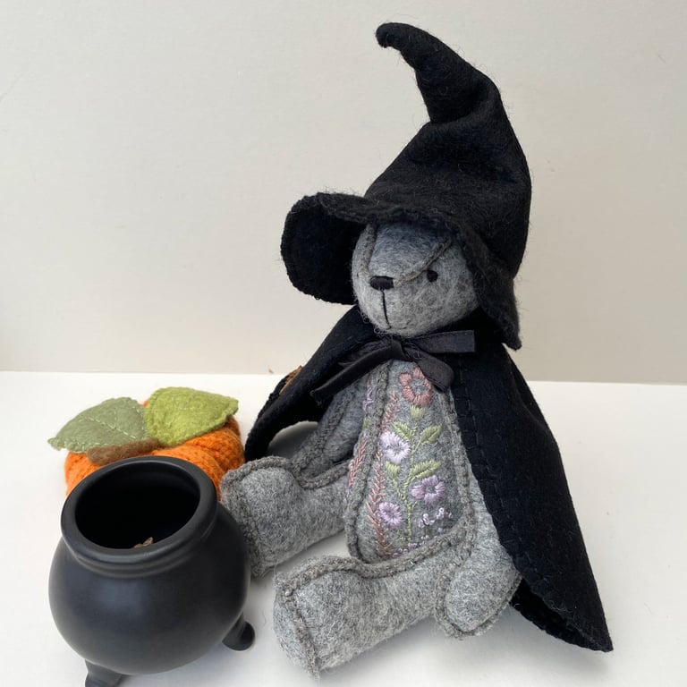 Witch teddy bear, one of a kind collectable artist bear, witch by Bearlescent 