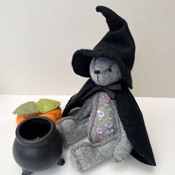 Witch teddy bear, one of a kind collectable artist bear, witch by Bearlescent 