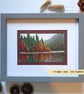 Autumn Forest Reflections, original landscape drawing, wall art