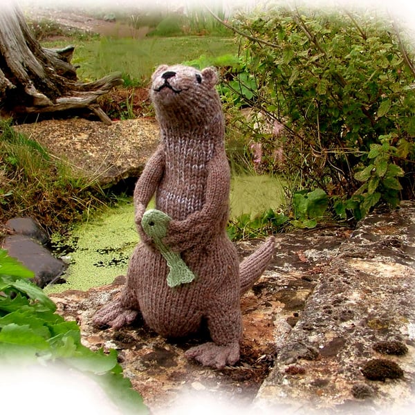 MR OTTER toy knitting pattern by Georgina Manvell PDF by email 