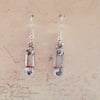 SALE Safety Pin Charm Dangle Hook Silver Earrings
