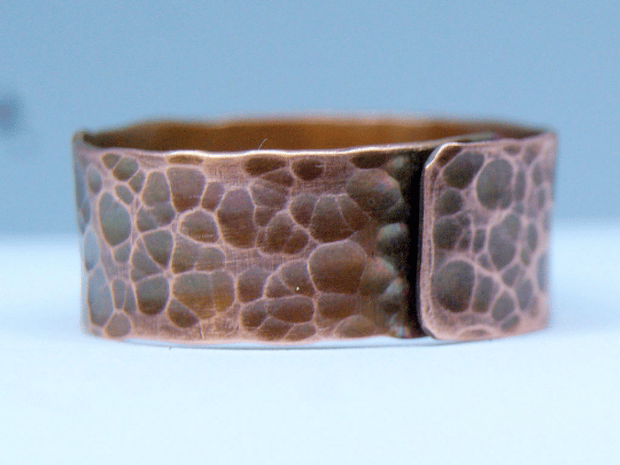 Pure Copper Men's Ring, Hammered Copper Ring, Adjustable Ring