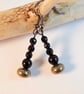 Pyrite And Black Onyx Earrings - Handmade In Devon - Image 6