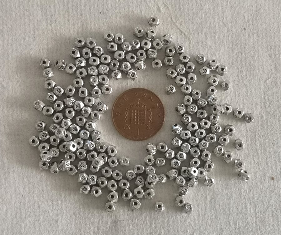 Silver plated metal spacer beads