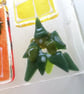 Christmas cottage tealight cover, seasonal decor, festive ornament, fused glass. - Image 5