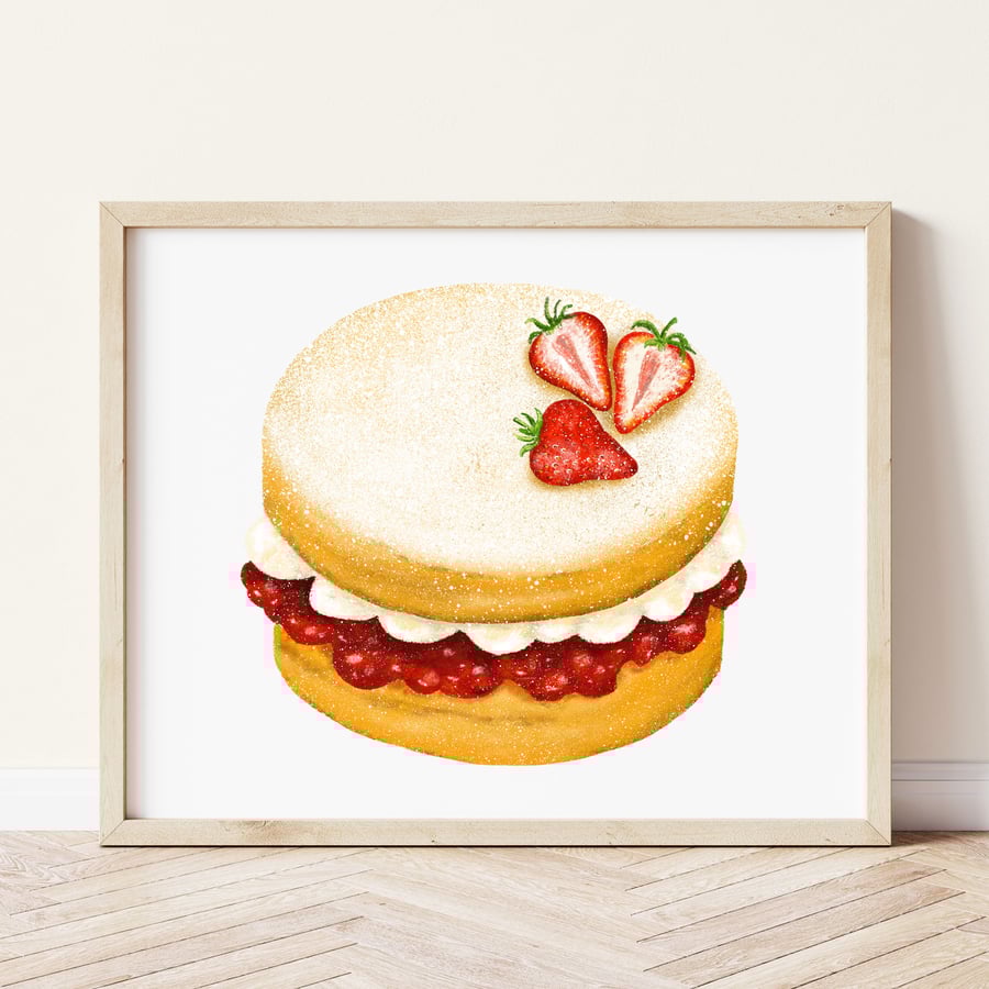 Victoria Sponge Cake Art Print 