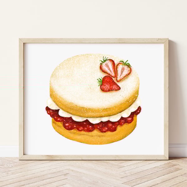 Victoria Sponge Cake Art Print 
