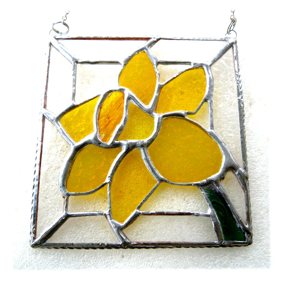 Daffodil Stained Glass Framed Suncatcher Spring Flower