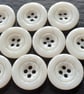 20.3mm 32L Vintage style Buttons White Horn and Solid Black (Polyester) - Image 2