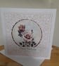 PINK ROSES HANDMADE BIRTHDAY CARD. - Image 2