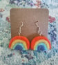 Needle-felted rainbow earrings