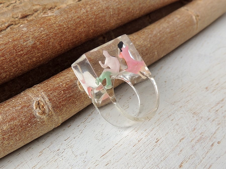 SALE: Little People Resin Ring (149)