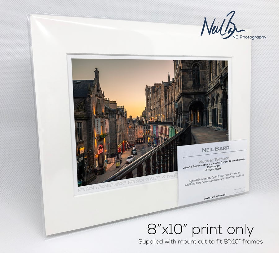 Victoria Terrace & West Bow Edinburgh Scotland - A5 (10" x 8") Unframed Print