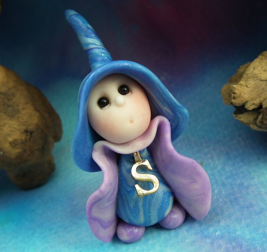 Alphabet Initial Gnome 'S' OOAK Sculpt by Ann Galvin
