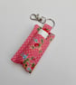 SOLD Key ring lip balm holder in summer fruits fabric keyring  - Image 1