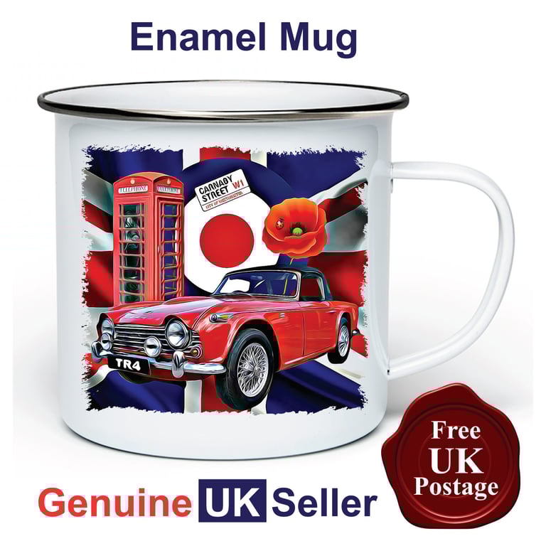 Triumph TR4 Mug, Camping Mug, Hiking Mug, Fishing Mug, Outdoor Mug, Triumph TR4 