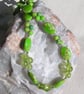 Green Sea Sediment Jasper, Peridot & Green Jade Gemstone Beaded Necklace - Image 2