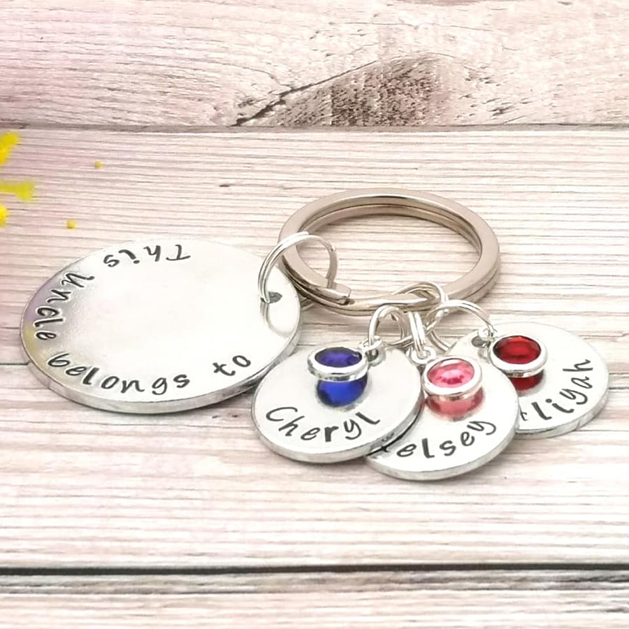 Personalised Uncle Gift - Uncle Keyring - Brother Gift - This Uncle Belongs To