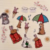 Weather bunnies art stickers