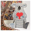 Koala 3D Charity Valentine Card Hand Printed